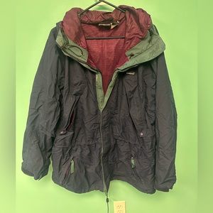 Patagonia blue long rain coat